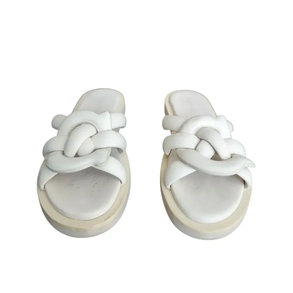 COACH C8983 Georgie Chalk Leather Open Toe Sandals Shoes Women's Size 8.5 B - Picture 2 of 8